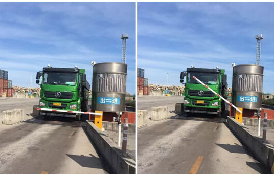 地磅智能改造現場貨車正在過磅